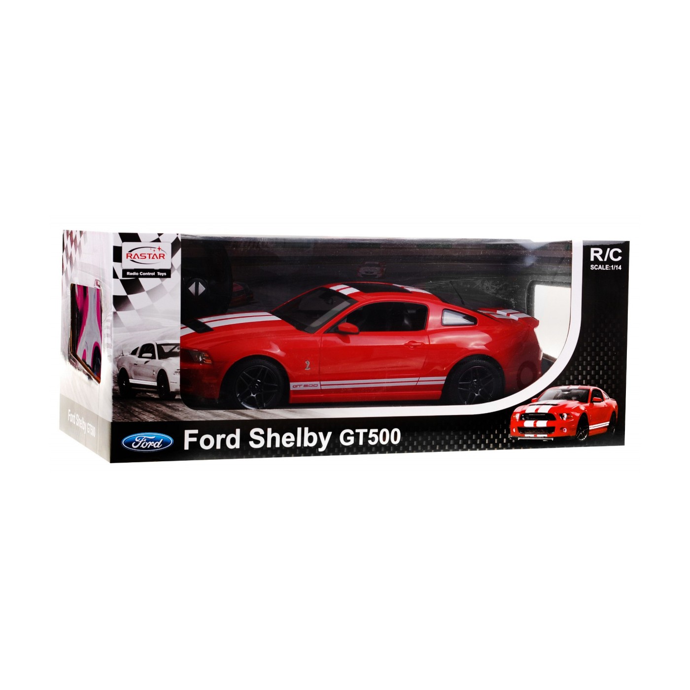 Ford Shelby Mustang GT500 červený RASTAR model 1:14 Diaľkovo ovládané auto + ovládač