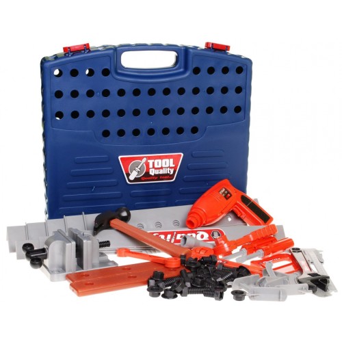 Dielňa 2v1 pre deti 3+ Prenosný Kufor + Stolík na majstra kutila + Nástroje