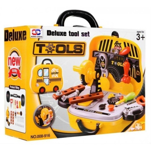 Sada majstra kutíla 2v1 pre deti 3+ Kufor vozidlo na kolieskach + Dielňa s nástrojmi