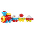 Interaktívny Vláčik senzorický pre deti 3+ Lokomotíva s vagónmi + Hrkálka + Svetlá Zvuky