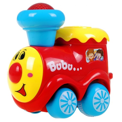 Interaktívny Vláčik senzorický pre deti 3+ Lokomotíva s vagónmi + Hrkálka + Svetlá Zvuky