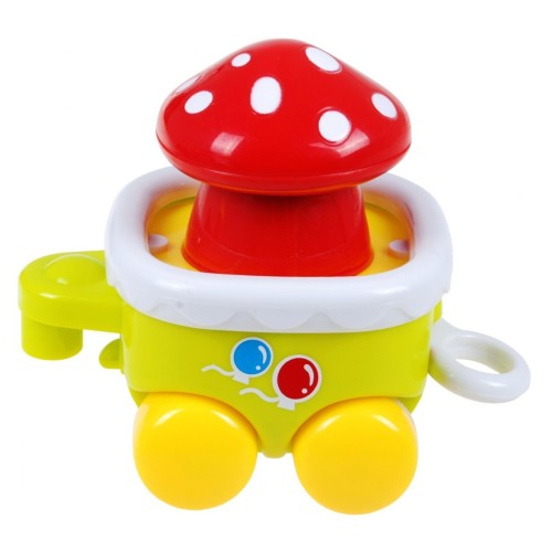 Interaktívny Vláčik senzorický pre deti 3+ Lokomotíva s vagónmi + Hrkálka + Svetlá Zvuky