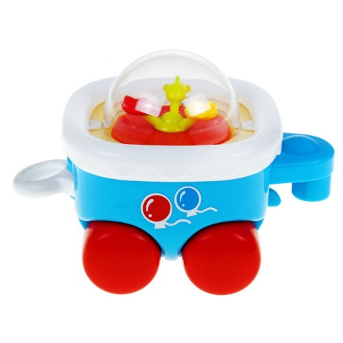 Interaktívny Vláčik senzorický pre deti 3+ Lokomotíva s vagónmi + Hrkálka + Svetlá Zvuky