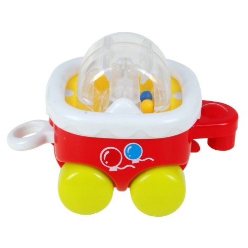 Interaktívny Vláčik senzorický pre deti 3+ Lokomotíva s vagónmi + Hrkálka + Svetlá Zvuky