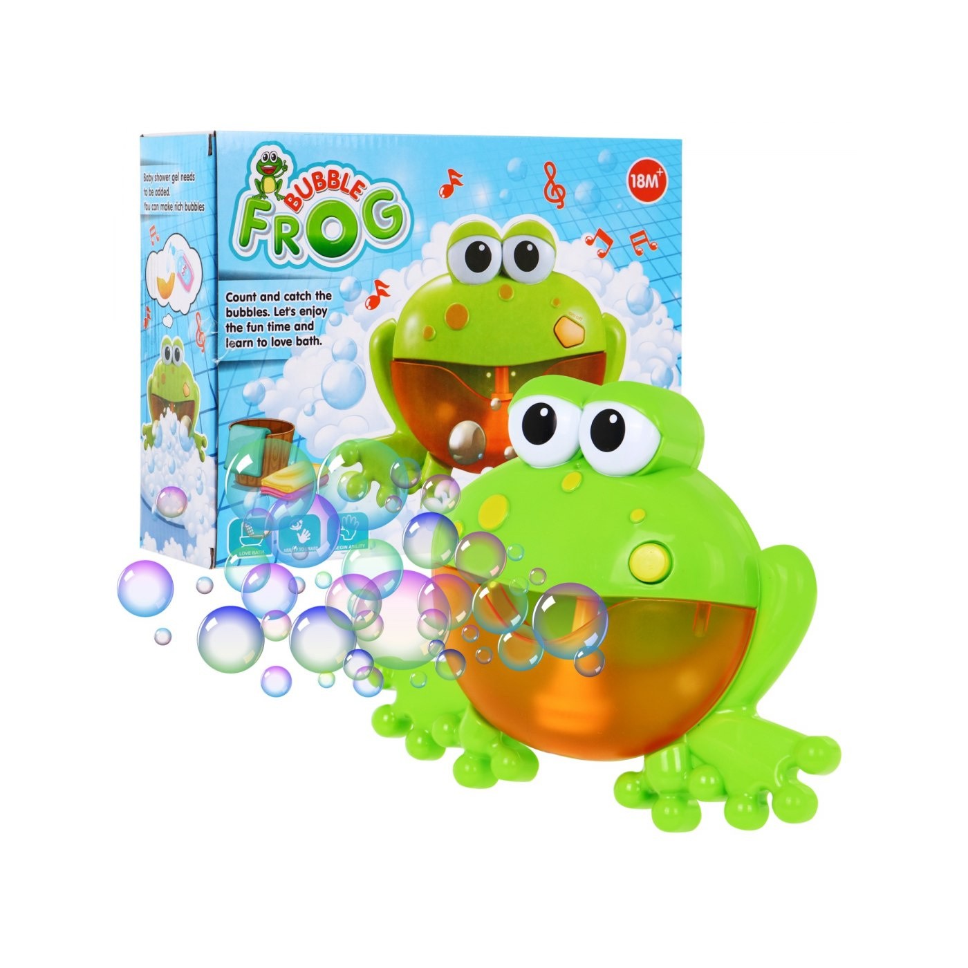 Žabka na kúpanie pre deti 18m+ Strojček na bubliny + Veselé melódie