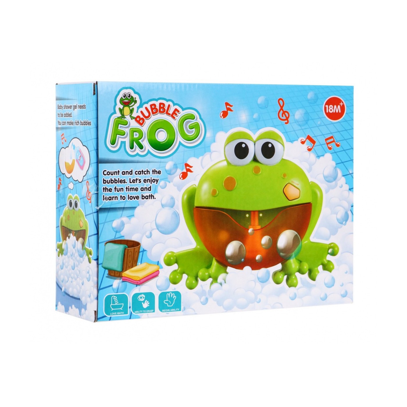 Žabka na kúpanie pre deti 18m+ Strojček na bubliny + Veselé melódie