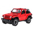 Jeep Wrangler Rubicon červený RASTAR model 1:14 Diaľkovo ovládané auto + ovládač 2,4 GHz