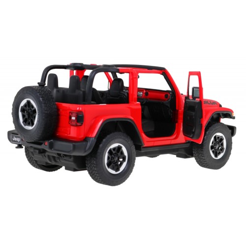 Jeep Wrangler Rubicon červený RASTAR model 1:14 Diaľkovo ovládané auto + ovládač 2,4 GHz