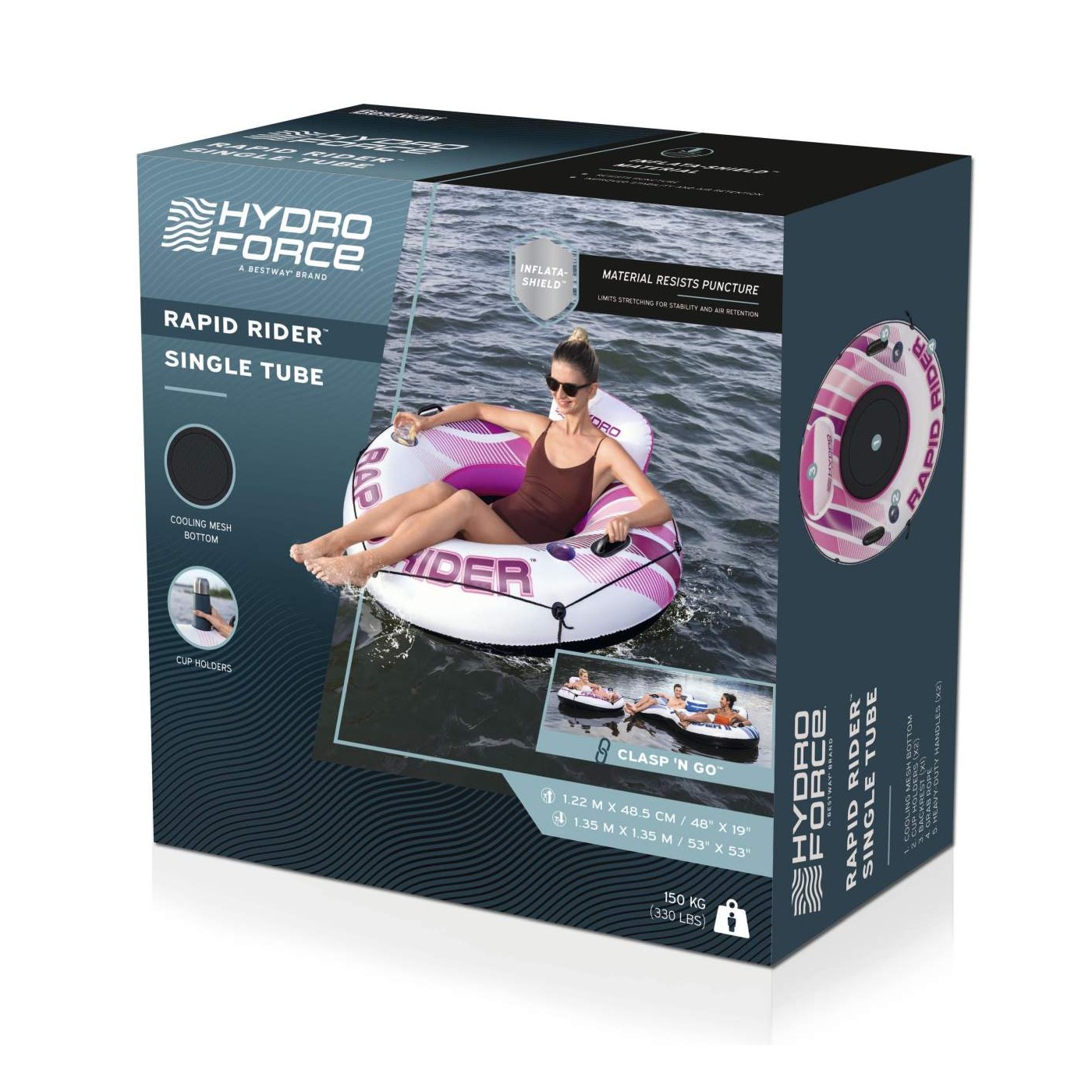 Plavecký kruh RAPID RIDER ružový 135 cm Bestway