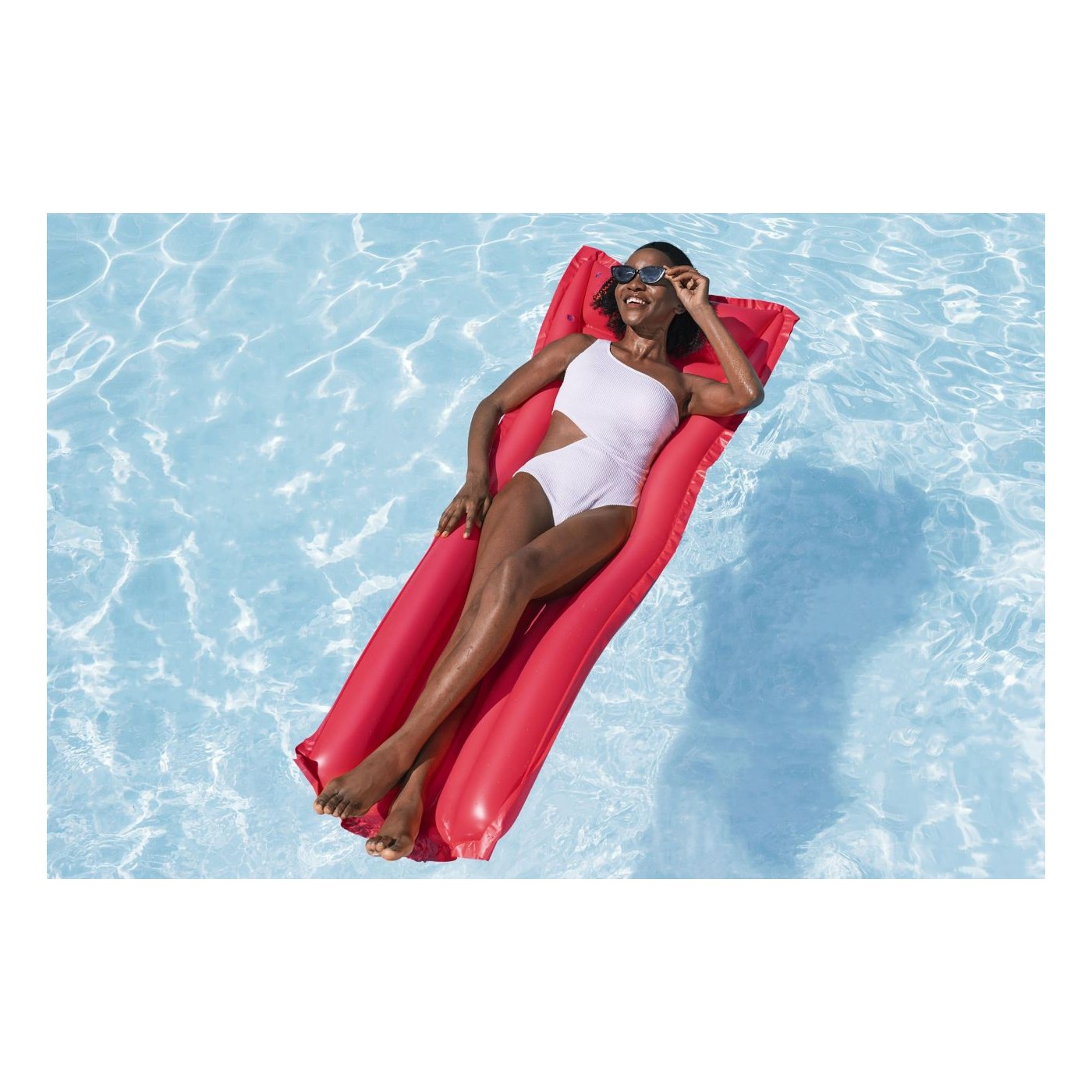 Nafukovací matrac červený BESTWAY 183x69cm + vankúš