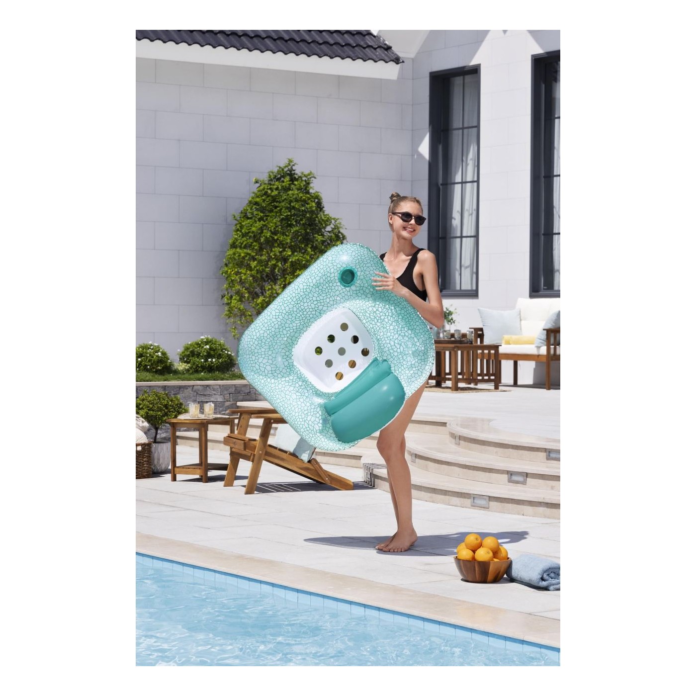 Nafukovací Fotel s vankúšom Plavacie koleso BESTWAY + Opravná sada