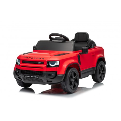 Červené vozidlo Land Rover Defender
