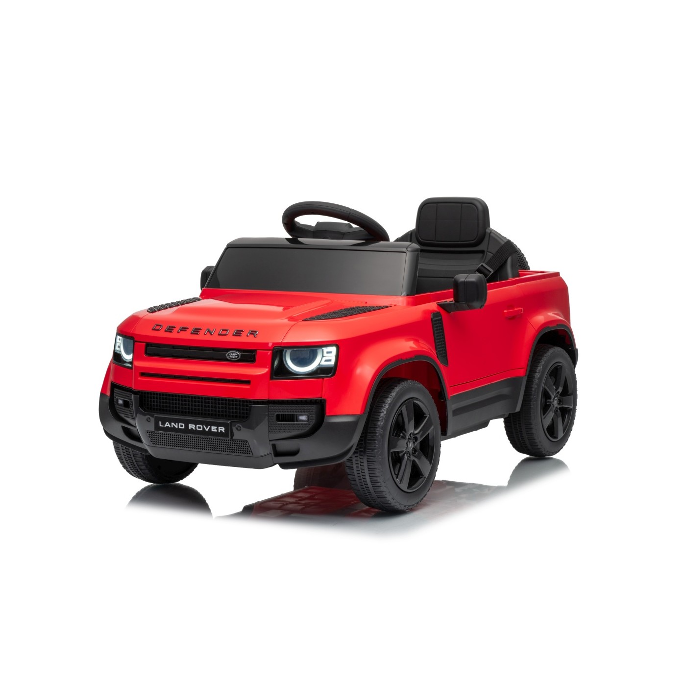 Červené vozidlo Land Rover Defender