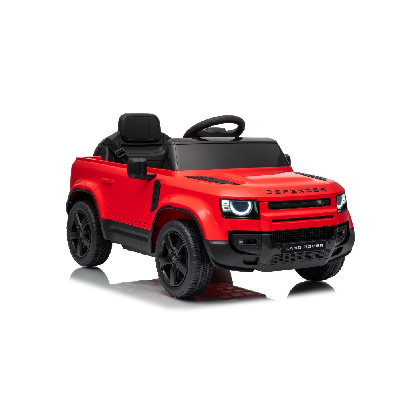 Červené vozidlo Land Rover Defender