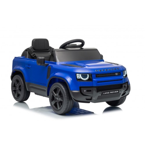 Modré vozidlo Land Rover Defender