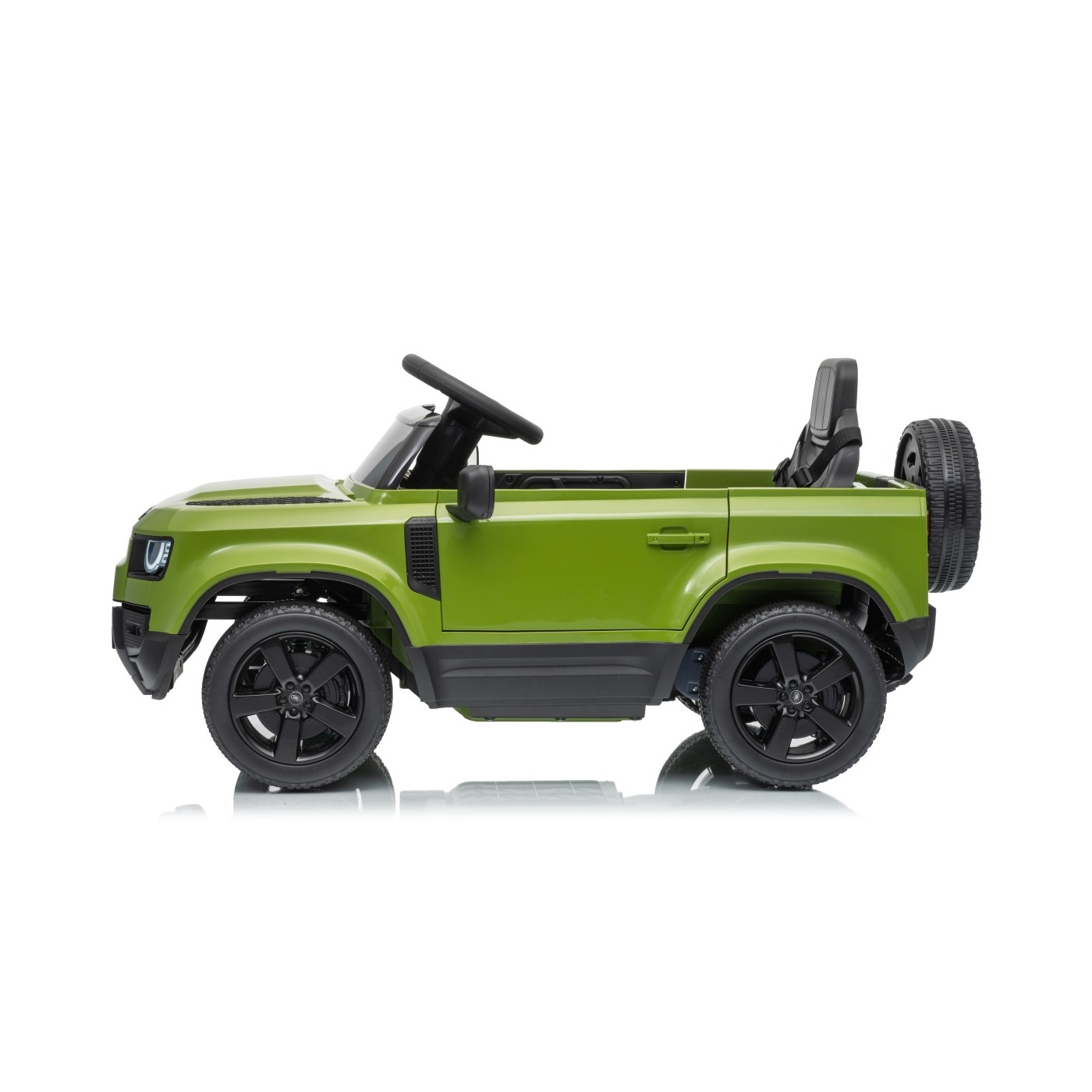 Zelené vozidlo Land Rover Defender