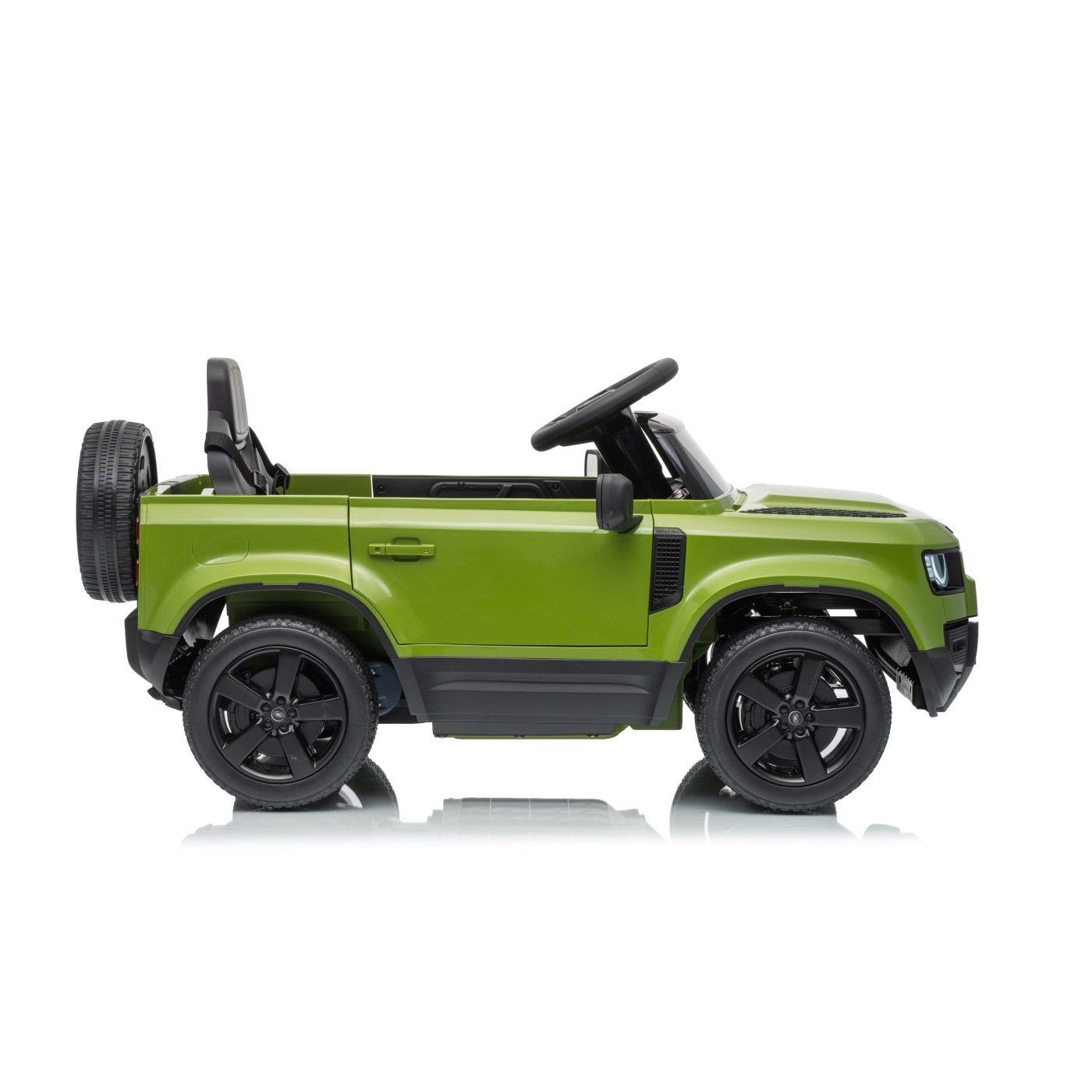 Zelené vozidlo Land Rover Defender