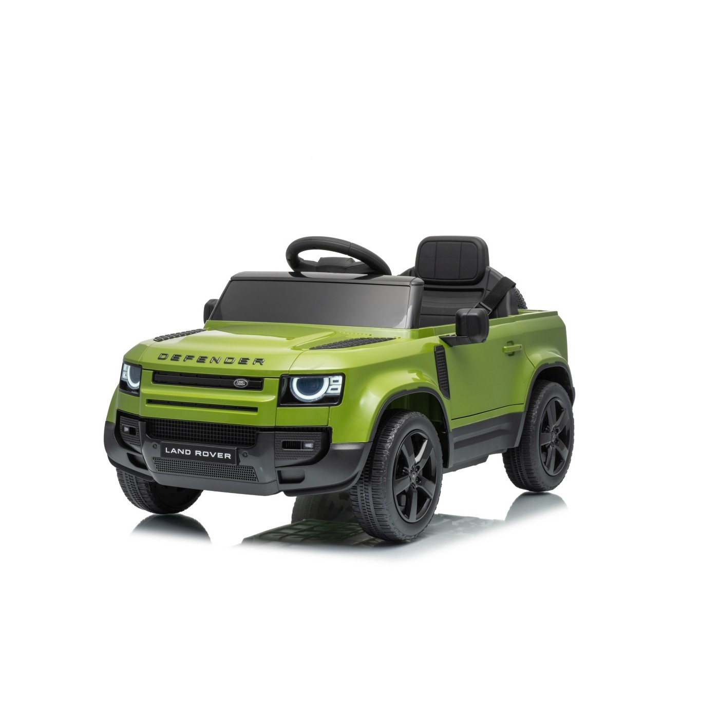 Zelené vozidlo Land Rover Defender