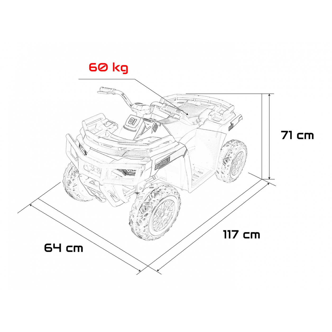 Štvorkolka 4x4 ATV WOLF  čierna