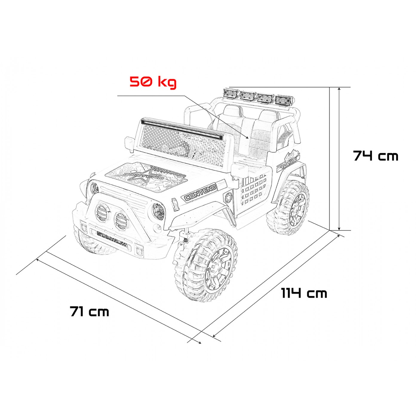 Jeep BEAST 4x4 čierne vozidlo