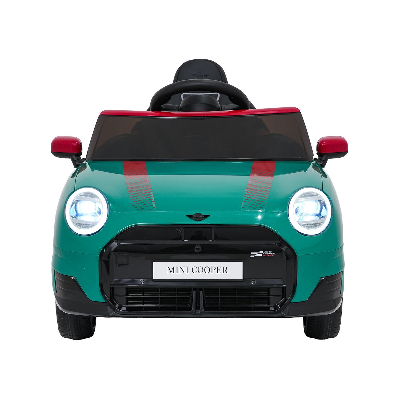 Zelené vozidlo Mini Cooper