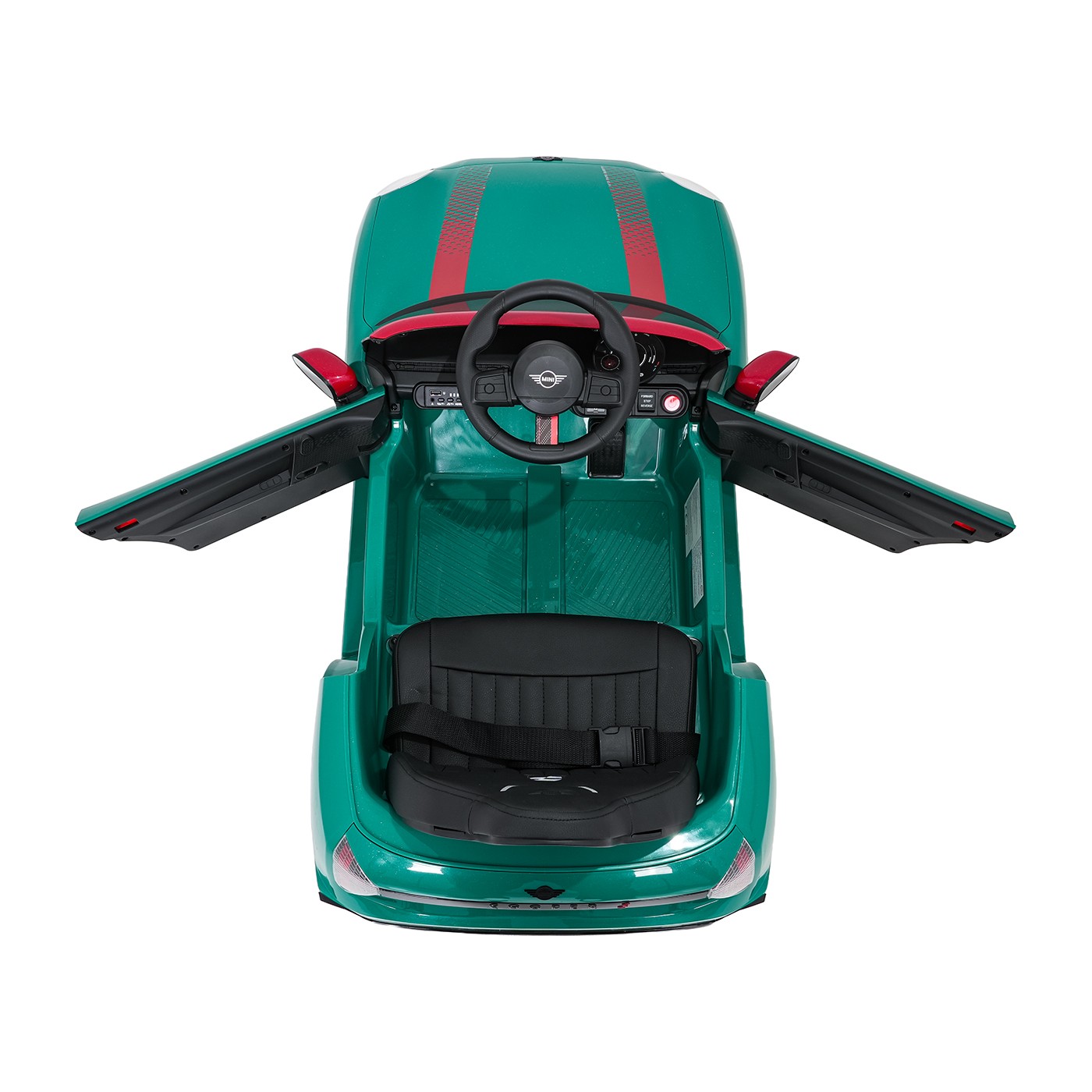 Zelené vozidlo Mini Cooper