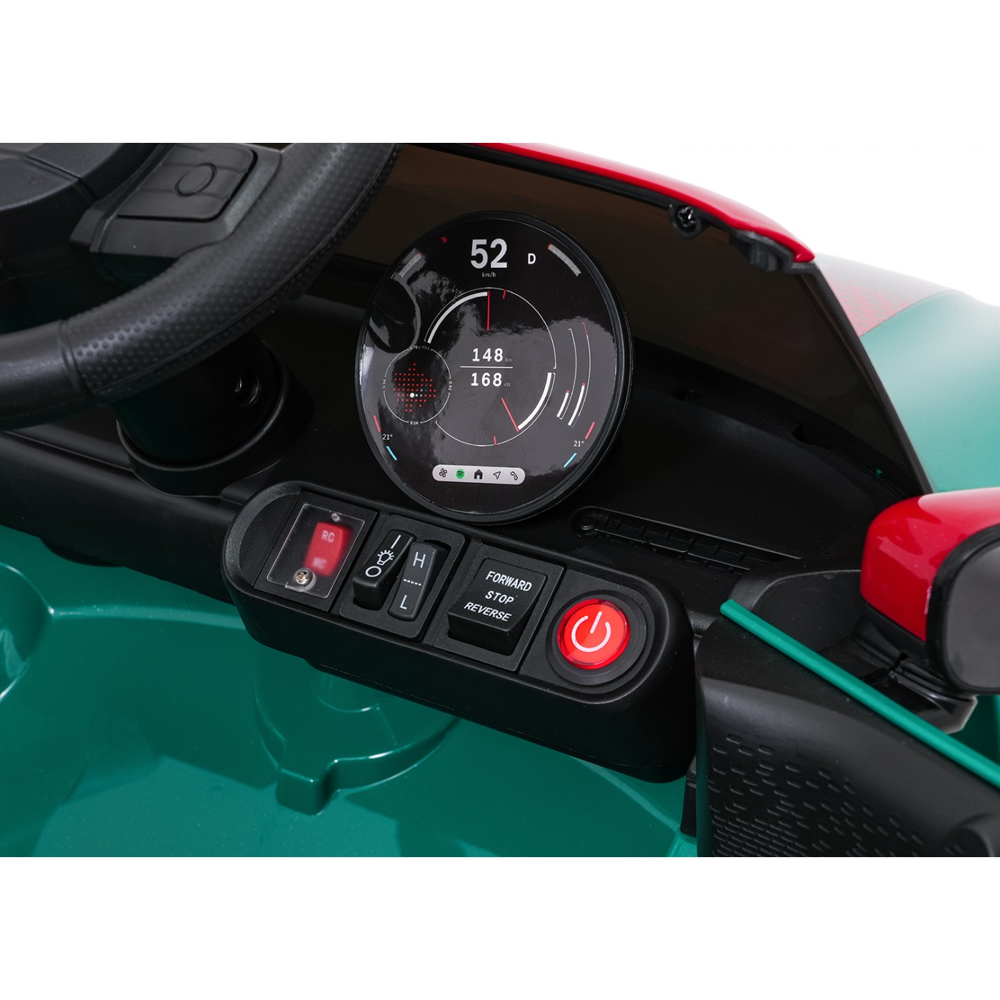 Zelené vozidlo Mini Cooper