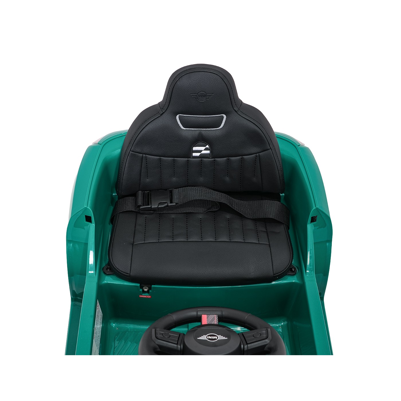 Zelené vozidlo Mini Cooper