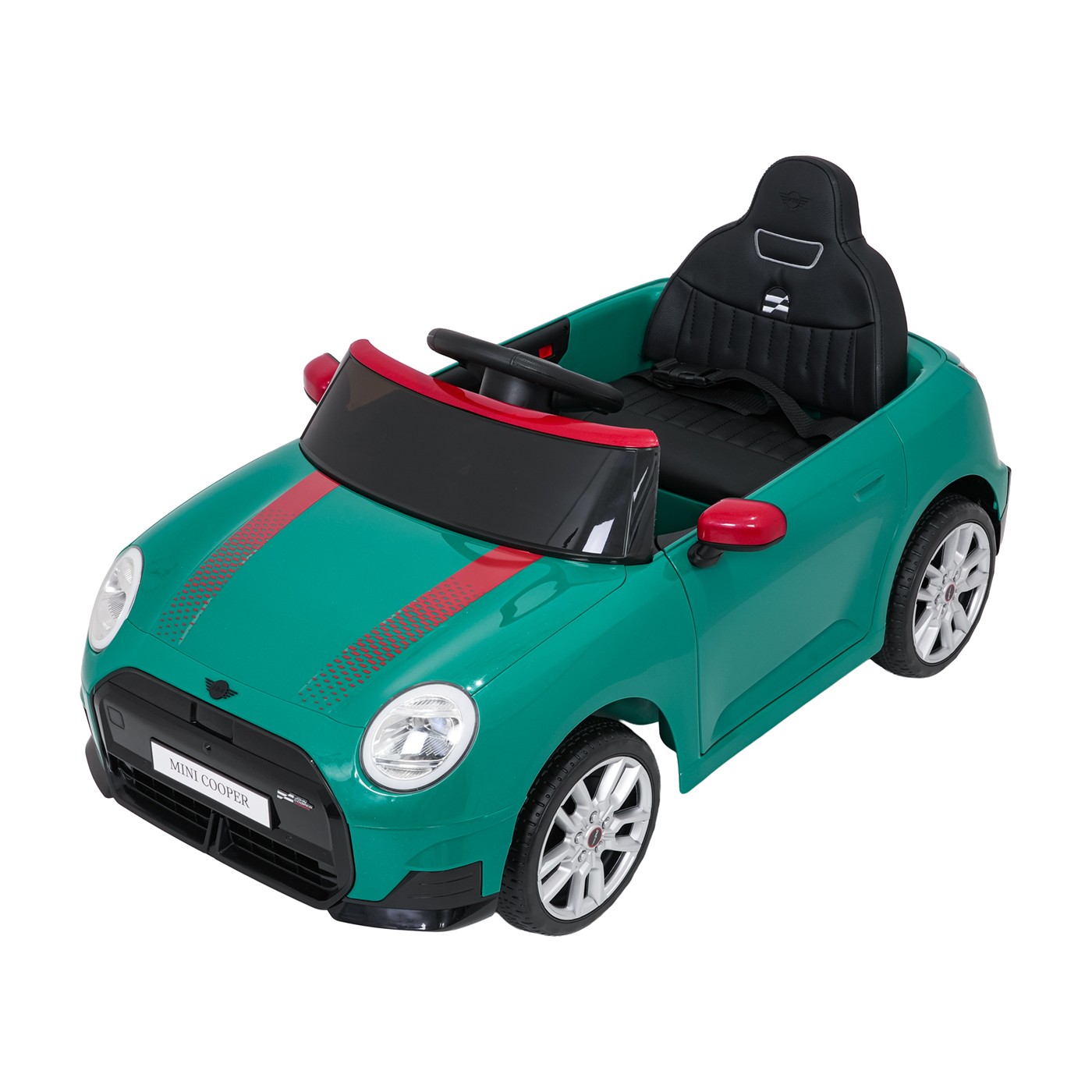 Zelené vozidlo Mini Cooper