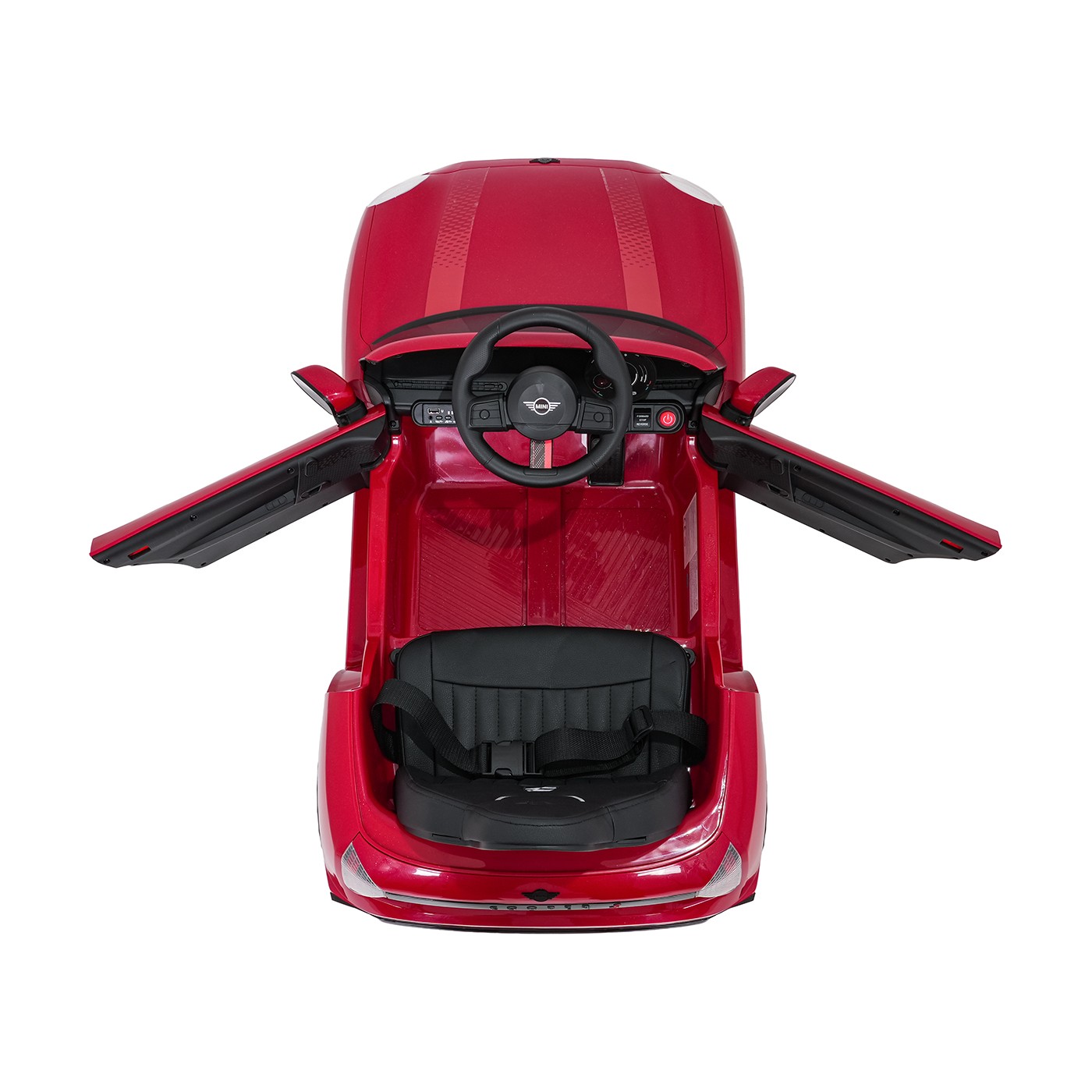 Červené vozidlo Mini Cooper