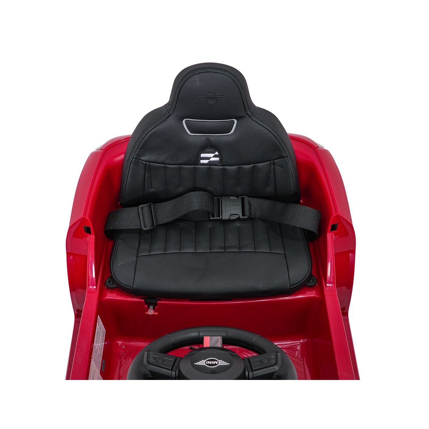 Červené vozidlo Mini Cooper