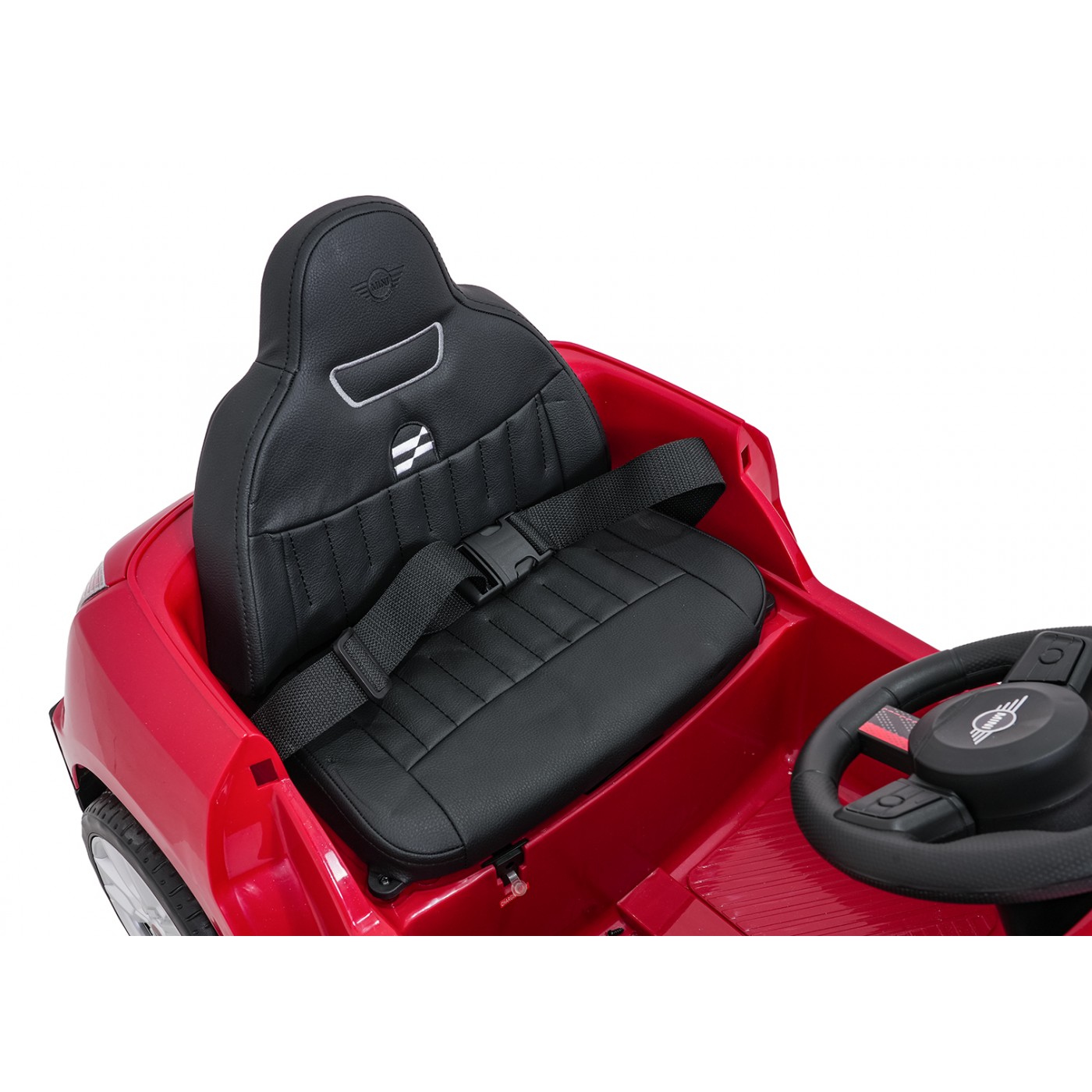 Červené vozidlo Mini Cooper