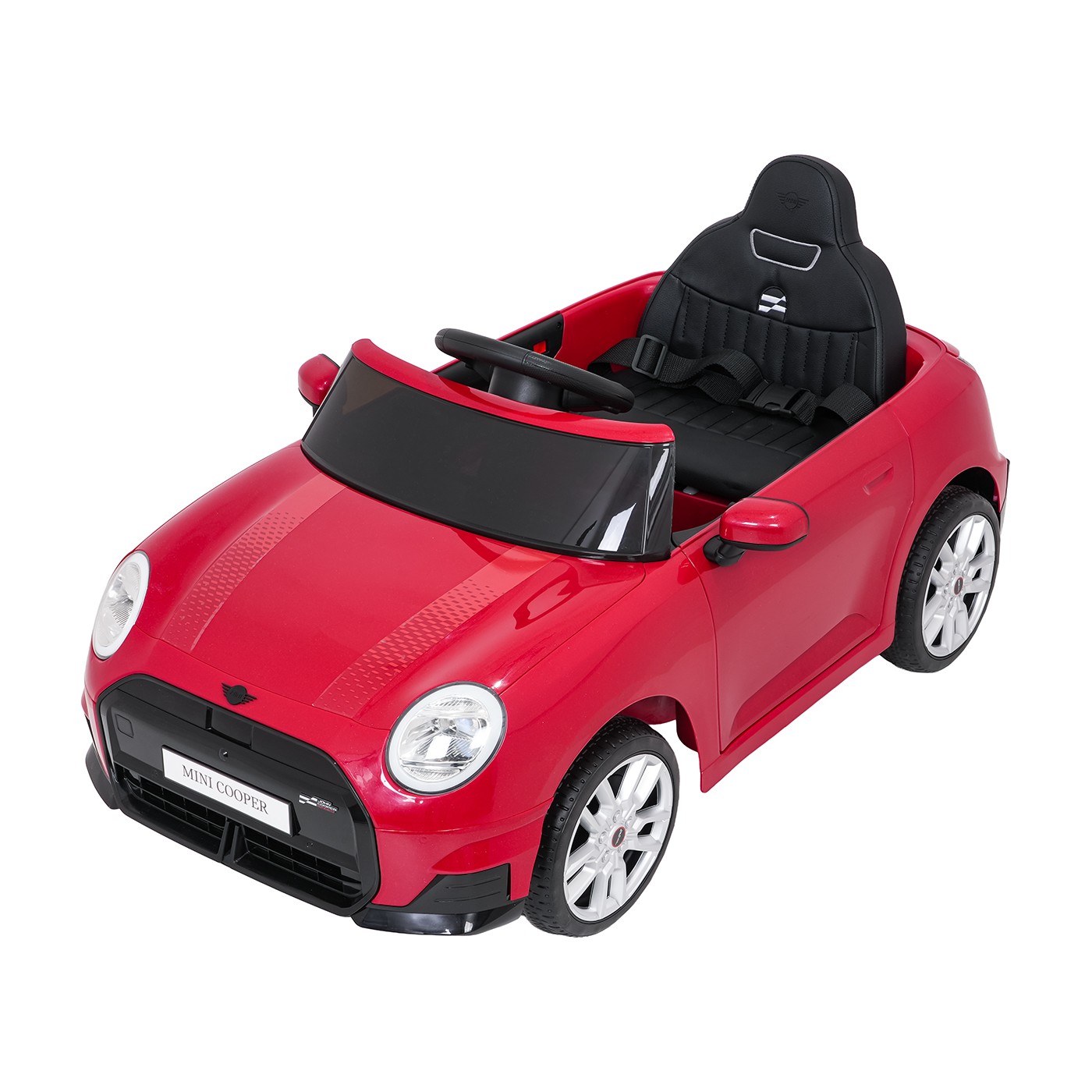 Červené vozidlo Mini Cooper