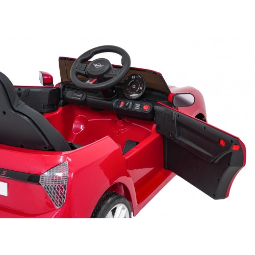 Červené vozidlo Mini Cooper