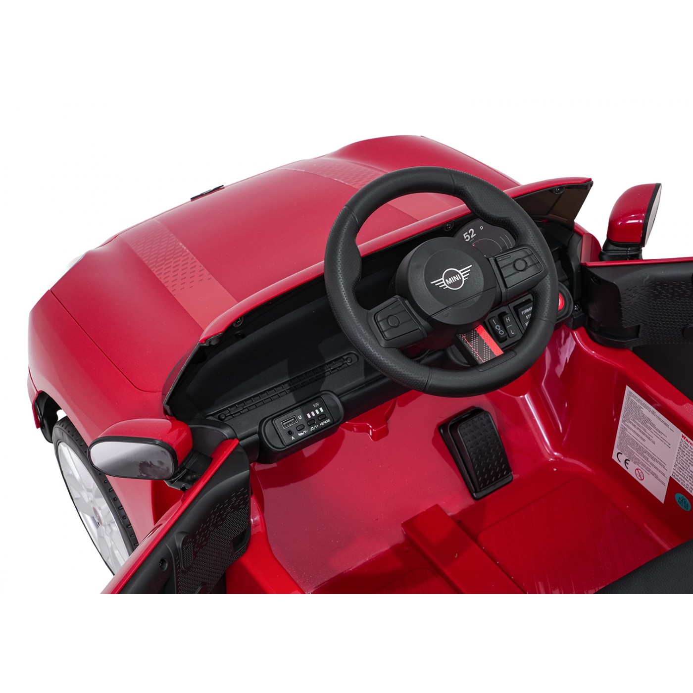 Červené vozidlo Mini Cooper