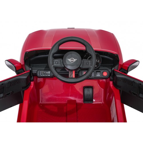 Červené vozidlo Mini Cooper