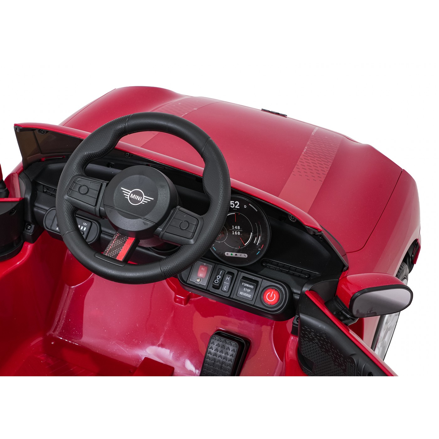 Červené vozidlo Mini Cooper