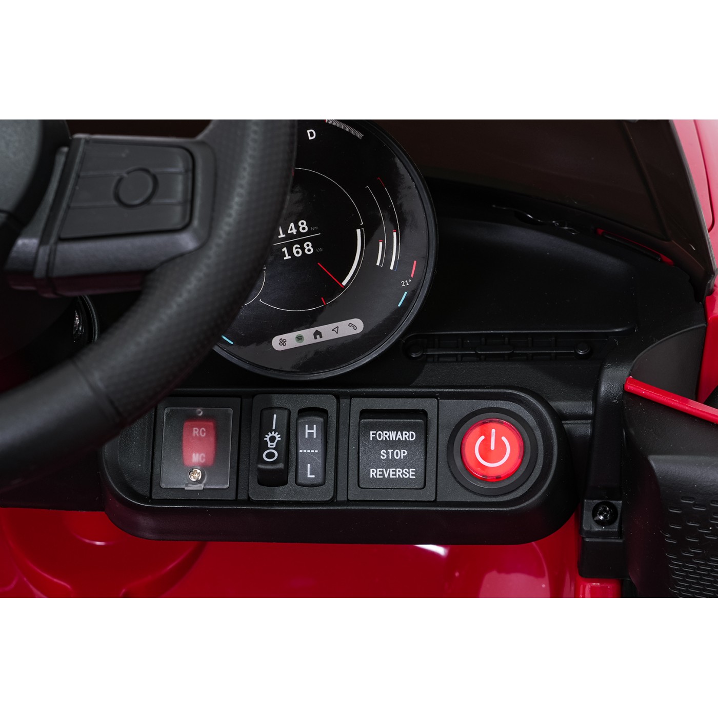 Červené vozidlo Mini Cooper