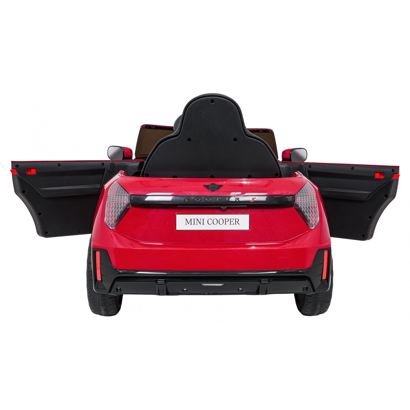 Červené vozidlo Mini Cooper