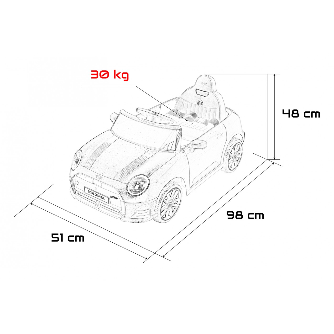 Mini Cooper biele vozidlo