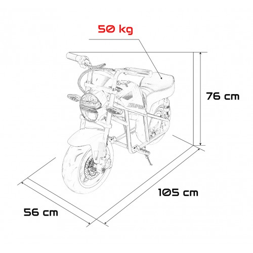Vozidlo Motocykel SUPERMOTO Červená