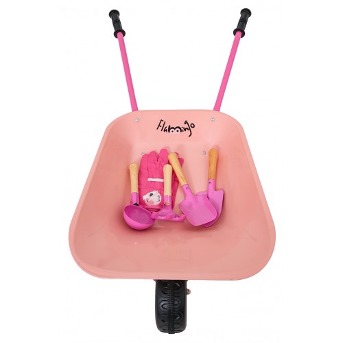 Sada pre malého záhradníka s fúrikmi ružová