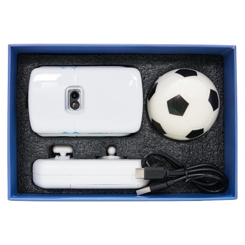 Miniatúrne RC vozidlo s guľou bielej farby