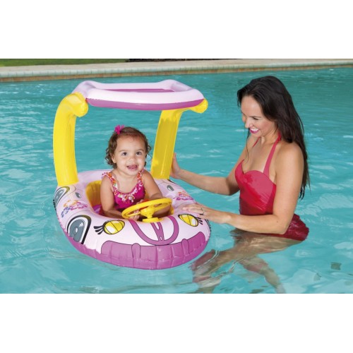 Matrac Autíčko so strieškou ružové BESTWAY