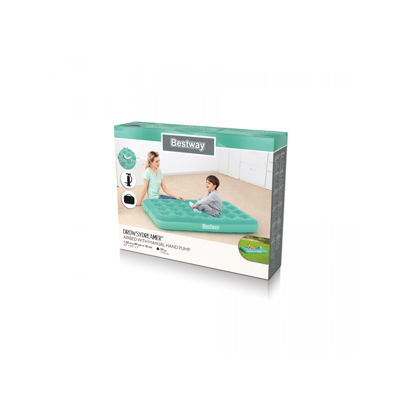 Nafukovací Matrac velúrový DrowsyDreamer Modrý BESTWAY