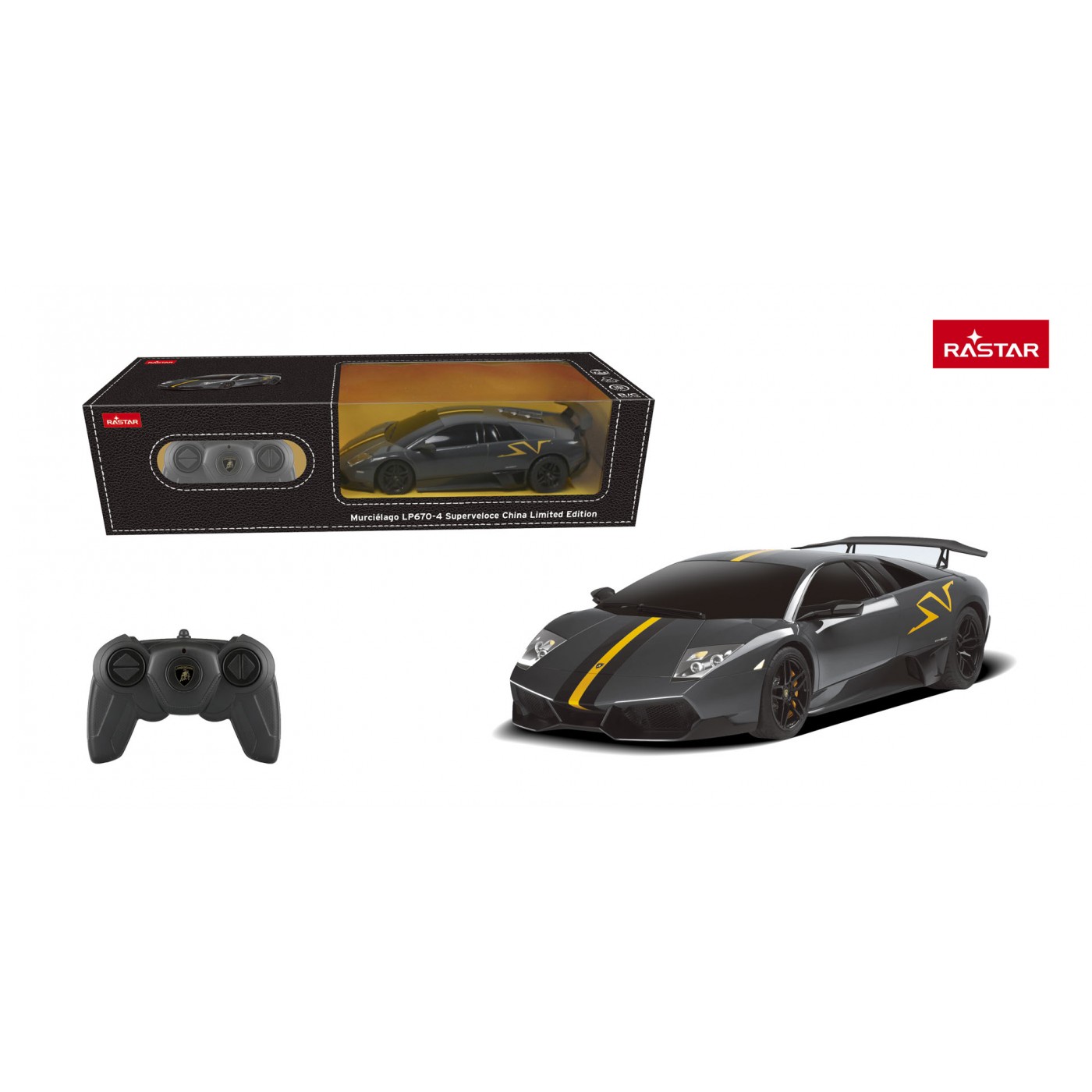 Rádiové auto 1:24 Murcielago LP670-4 Superveloce Gray RASTAR