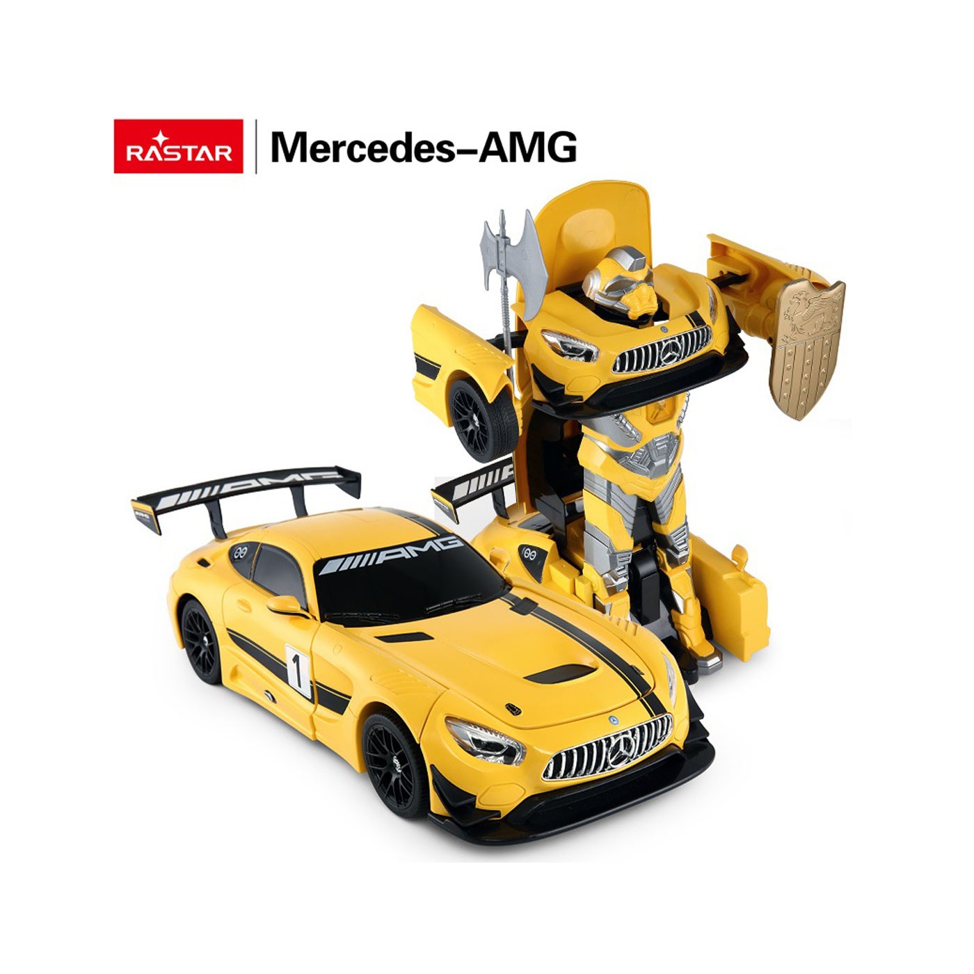Auto/Robot 2v1 R/C 1:14 Mercedes-AMG GT3 žltý RASTAR