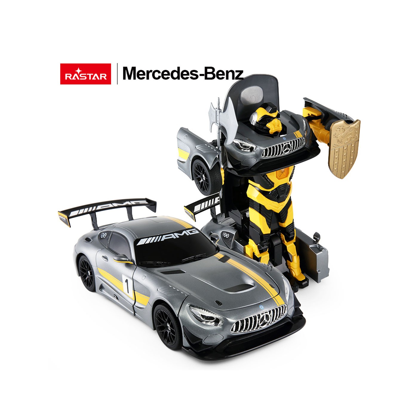 Auto/Robot 2v1 R/C 1:14 Mercedes-AMG GT3 sivý RASTAR