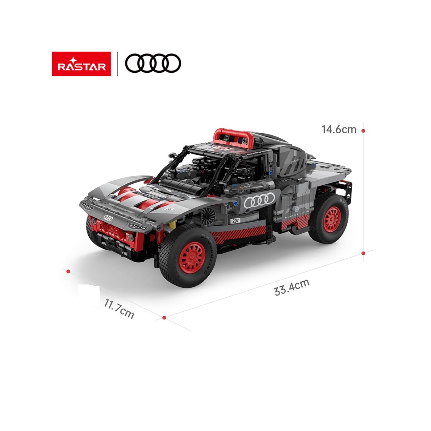 Autobloky 1:14 Audi RS Q e-tron sivý RASTAR