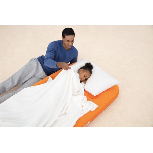 Nafukovací Matrac na spanie pre deti Oranžový BESTWAY + Ručná pumpa + Taška